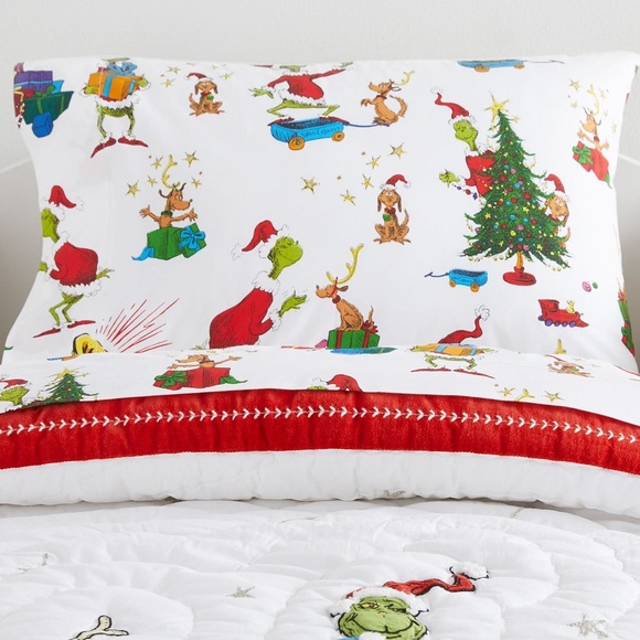 Pottery Barn Kids Dr. Seuss’s The Grinch & Max Organic Standard Pillowcase 🎄🎁 - Picture 3 of 16